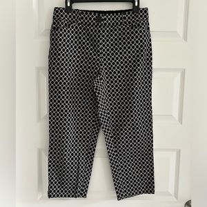 Counterparts Cropped Pants Black White Geometric Print Size 8